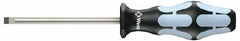 Wera - 5.5mm Blade Width, 223mm OAL Stainless Steel Slotted Screwdriver - 125mm Blade Length, Round Shank, Ergonomic Handle - Benchmark Tooling