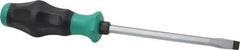 Wera - 262mm OAL Standard Slotted Screwdriver - 150mm Blade Length, Hexagon Shank, Ergonomic Handle - Benchmark Tooling