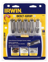 Irwin - 5 Piece Bolt & Screw Extractor Set - 3/8" Drive, Molded Plastic Case - Benchmark Tooling