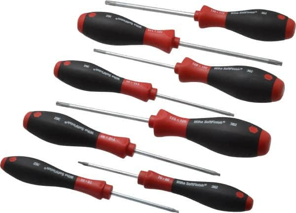 Wiha - 8 Piece Torx Screwdriver Set - Bit Sizes: Torx T6, T8, T10, T15, T20, T25, T27 & T30 - Benchmark Tooling