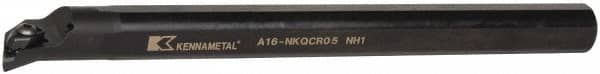Kennametal - NP.., 17.5° Lead Angle A-NKQC Internal Right Hand Indexable Profiling Toolholder - 1" Shank Width, 12" Long, Steel, Through Coolant - Benchmark Tooling