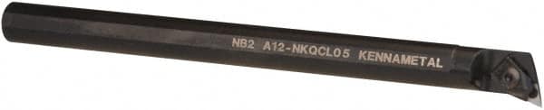 Kennametal - NP.., 17.5° Lead Angle A-NKQC Internal Left Hand Indexable Profiling Toolholder - 3/4" Shank Width, 10" Long, Steel, Through Coolant - Benchmark Tooling