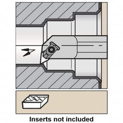 Kennametal - KC.., 5° Lead Angle A-NKLC Internal Left Hand Indexable Profiling Toolholder - 12mm Shank Width, 150mm Long, Steel, Through Coolant - Benchmark Tooling