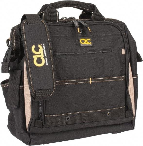 CLC - 33 Pocket Tan & Black Polyester Tool Bag - 13" Wide x 7" Deep x 13" High - Benchmark Tooling