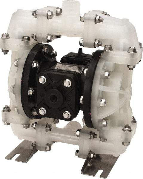 SandPIPER - 1/2" NPT, Nonmetallic, Air Operated Diaphragm Pump - Buna-N Diaphragm, Polypropylene Housing - Benchmark Tooling