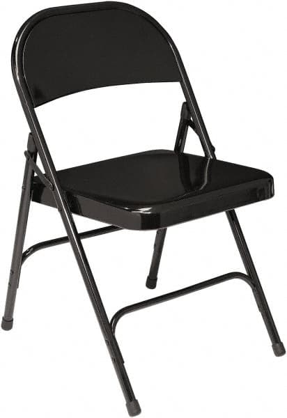 NPS - 18-1/4" Wide x 18-1/2" Deep x 29-1/4" High, Steel Standard Folding Chair - Black - Benchmark Tooling