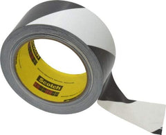 3M - Black & White Striped Vinyl Tape - 2" Wide x 108' Long x 5.4 mil Thick, General Traffic - Benchmark Tooling