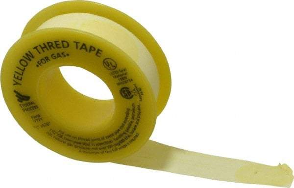 Federal Process - 1/2" Wide x 520" Long Gas Pipe Repair Tape - 3.8 mil Thick, -450 to 550°F, Yellow - Benchmark Tooling