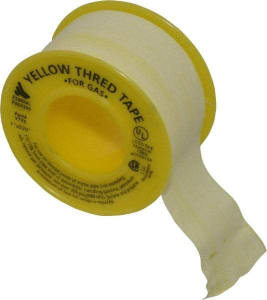 Federal Process - 1" Wide x 520" Long Gas Pipe Repair Tape - 3.8 mil Thick, -450 to 550°F, Yellow - Benchmark Tooling