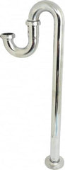 Federal Process - 1-1/4 Outside Diameter, 17 Gauge, S Trap with Floor Pipe - Chrome Coated, Brass - Benchmark Tooling