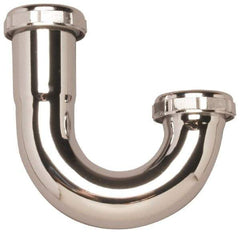 Federal Process - 1-1/2 Outside Diameter, 17 Gauge, P Trap J Bend Only - Chrome Coated, Brass - Benchmark Tooling