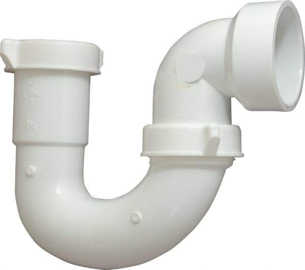 Federal Process - 1-1/2 Outside Diameter, Sink trap with Solvent Weld Outlet - White, PVC - Benchmark Tooling