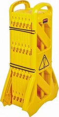 Rubbermaid - 40" High Folding Barricade - Plastic, Yellow - Benchmark Tooling