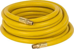 PRO-SOURCE - 3/8" ID x 19/32" OD 25' Long Multipurpose Air Hose - MNPT x MNPT Ends, 300 Working psi, 23 to 150°F, 1/4" Fitting, Yellow - Benchmark Tooling