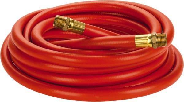 PRO-SOURCE - 1/2" ID x 3/4" OD 25' Long Multipurpose Air Hose - MNPT x MNPT Ends, 300 Working psi, 23 to 150°F, 1/2" Fitting, Orange - Benchmark Tooling