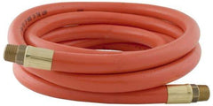 PRO-SOURCE - 1/2" ID x 3/4" OD 100' Long Multipurpose Air Hose - MNPT x MNPT Ends, 300 Working psi, 23 to 150°F, 1/2" Fitting, Orange - Benchmark Tooling