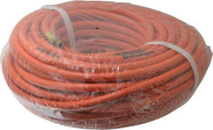 PRO-SOURCE - 1/4" ID x 15/32" OD 100' Long Multipurpose Air Hose - MNPT x MNPT Ends, 300 Working psi, 23 to 150°F, 1/4" Fitting, Orange - Benchmark Tooling