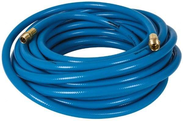 PRO-SOURCE - 1/2" ID x 3/4" OD 100' Long Multipurpose Air Hose - MNPT x MNPT Ends, 300 Working psi, 23 to 150°F, 1/2" Fitting, Blue - Benchmark Tooling