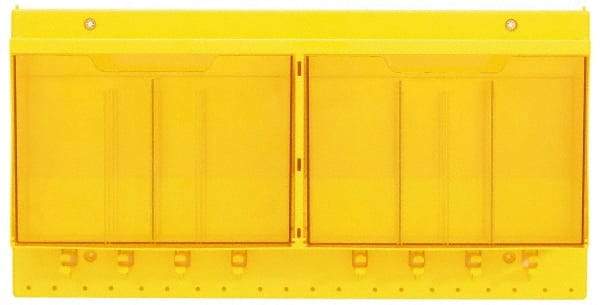 Master Lock - 1 Piece, Empty Polycarbonate Lockout Device and Tag Station - 22 Inch Wide x 11 Inch High x 4-1/8 Inch Deep, Yellow - Benchmark Tooling