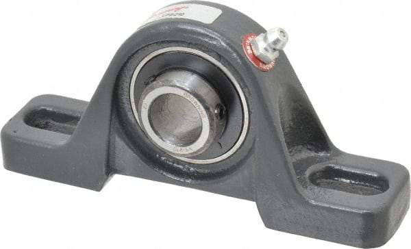 Browning - 5/8" ID, 4-7/8" OAL x 2-7/32" OAH Pillow Block - 1,444 Lb Static Cap, 2,611 Lb Dyn Cap, 3-5/8" Btw Mnt Hole Ctrs, 1-3/16" Base-to-Ctr Ht, Cast Iron - Benchmark Tooling