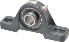 Browning - 5/8" ID, 4-7/8" OAL x 2-7/32" OAH Pillow Block - 1,444 Lb Static Cap, 2,611 Lb Dyn Cap, 3-5/8" Btw Mnt Hole Ctrs, 1-3/16" Base-to-Ctr Ht, Cast Iron - Benchmark Tooling