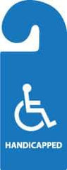NMC - 8-1/4 Inch High x 3-1/4 Inch Wide, HANDICAPPED Parking/Vehicle Hang Tag - 1 Side, Plastic, Blue, English - Benchmark Tooling