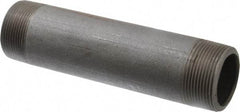 Made in USA - Schedule 80, 1-1/2" Diam x 7" Long Black Pipe Nipple - Threaded - Benchmark Tooling
