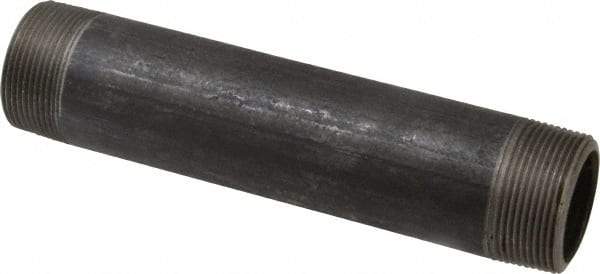 Made in USA - Schedule 80, 1-1/2" Diam x 8" Long Black Pipe Nipple - Threaded - Benchmark Tooling