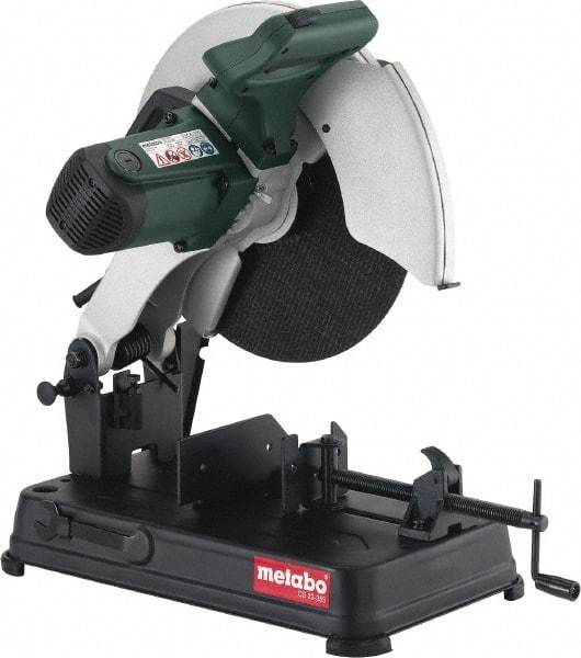 Metabo - 14" Blade Diam, 1" Arbor Hole, Miter Chop Chop & Cutoff Saw - 4,100 RPM, 110 Volts - Benchmark Tooling