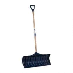 UnionTools - 30 Inch Wide Blade x 11-1/2 Inch High Blade Pusher Snow Shovel - 43 Inch Long Ash Shaft Handle with Poly D-Grip - Benchmark Tooling