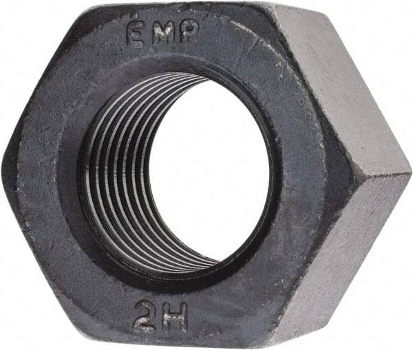 Value Collection - 2-8 UN Steel Right Hand Heavy Hex Nut - 3-1/8" Across Flats, 1-31/32" High, Uncoated, 2B Class of Fit - Benchmark Tooling