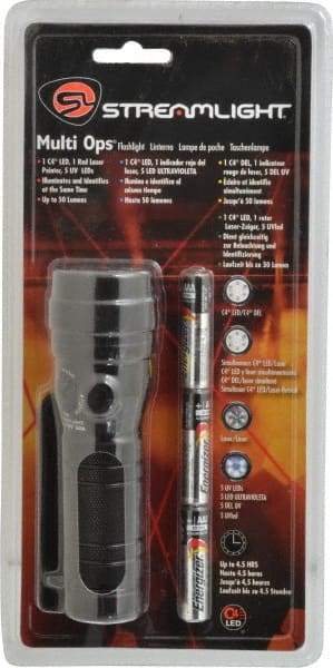 Streamlight - UV, White LED Bulb, 50 Lumens, Industrial/Tactical Flashlight - Black Aluminum Body, 3 AAA Alkaline Batteries Included - Benchmark Tooling