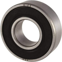 Nice - 5/8" Bore Diam, 1-3/8" OD, Double Seal Precision Ground Radial Ball Bearing - 7/16" Wide, 1 Row, Round Bore, 850 Lb Static Capacity, 1,878 Lb Dynamic Capacity - Benchmark Tooling