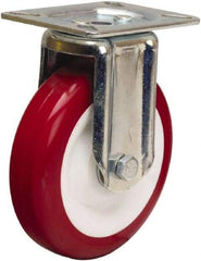 Hamilton - 5" Diam x 1-3/8" Wide x 6-1/16" OAH Top Plate Mount Rigid Caster - Polyurethane Mold on Polypropylene, 400 Lb Capacity, Sealed Precision Ball Bearing, 3-1/8 x 4-1/8" Plate - Benchmark Tooling