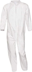 PRO-SAFE - Size 6XL Film Laminate Chemical Resistant Coveralls - White, Zipper Closure, Elastic Cuffs, Elastic Ankles, Serged Seams, ISO Class 5 - Benchmark Tooling