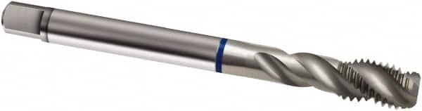 Guhring - M12x1.00 Metric Fine 3 Flute 6H Modified Bottoming Spiral Flute Tap - Powdered Metal, Bright Finish, 100mm OAL, Right Hand Flute, Right Hand Thread, D4/D5, Series 936 - Exact Industrial Supply
