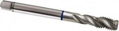 Guhring - M12x1.00 Metric Fine 3 Flute 6H Modified Bottoming Spiral Flute Tap - Powdered Metal, Bright Finish, 100mm OAL, Right Hand Flute, Right Hand Thread, D4/D5, Series 936 - Exact Industrial Supply