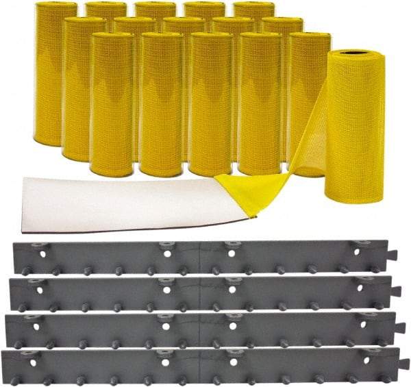 Aleco - 8' Door Width x 8' Door Height Vinyl Smooth Mesh Insect Barrier - Yellow Top & Clear Bottom - Benchmark Tooling