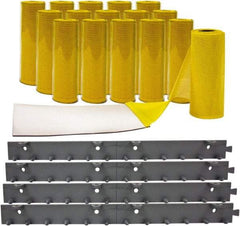 Aleco - 8' Door Width x 8' Door Height Vinyl Smooth Mesh Insect Barrier - Yellow Top & Clear Bottom - Benchmark Tooling