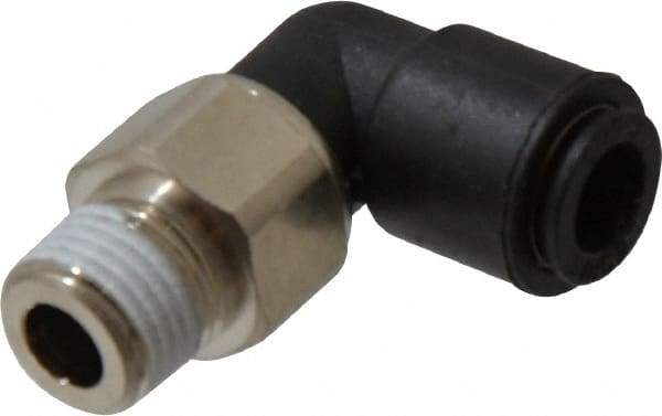 Legris - 8mm Outside Diam, 1/4 BSPT, Nylon Push-to-Connect Tube Male Swivel Elbow - 290 Max psi, Tube to Male BSPT Connection, Buna Nitrile O-Ring - Benchmark Tooling
