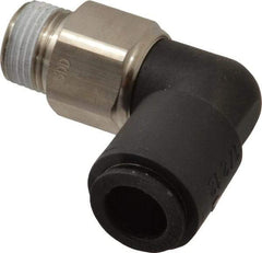 Legris - 12mm Outside Diam, 3/8 BSPT, Nylon Push-to-Connect Tube Male Swivel Elbow - 290 Max psi, Tube to Male BSPT Connection, Buna Nitrile O-Ring - Benchmark Tooling