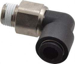 Legris - 1/4" Outside Diam, 1/8 NPT, Nylon Push-to-Connect Tube Male Swivel Elbow - 290 Max psi, Tube to Male NPT Connection, Buna Nitrile O-Ring - Benchmark Tooling