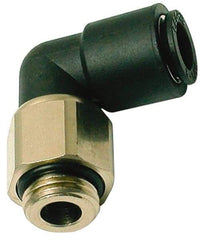 Legris - 12mm Outside Diam, 3/8 BSPP, Nylon Push-to-Connect Tube Male Swivel Elbow - 290 Max psi, Tube to Male BSPP Connection, Buna Nitrile O-Ring - Benchmark Tooling