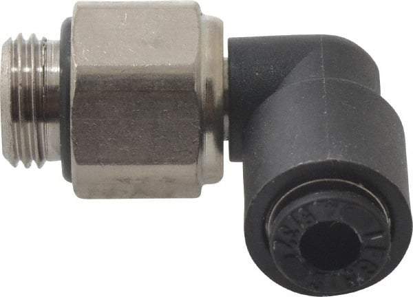 Legris - 4mm Outside Diam, 1/8 BSPP, Nylon Push-to-Connect Tube Male Swivel Elbow - 290 Max psi, Tube to Male BSPP Connection, Buna Nitrile O-Ring - Benchmark Tooling