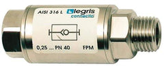 Legris - 3/8" Stainless Steel Check Valve - Unidirectional, Female BSPP x Male BSPP, 580 WOG - Benchmark Tooling
