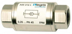 Legris - 1/8" Stainless Steel Check Valve - Unidirectional, FNPT x FNPT, 580 WOG - Benchmark Tooling