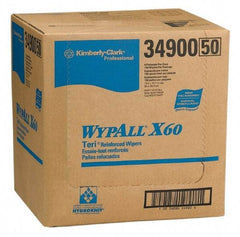 WypAll - X60 Dry Shop Towel/Industrial Wipes - 16-3/4" x 12-1/2" Sheet Size, White - Benchmark Tooling