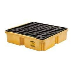 Eagle - 15 Gal Sump, 2,000 Lb Capacity, 1 Drum, Polyethylene Platform - 26" Long x 26" Wide x 6-1/2" High - Benchmark Tooling