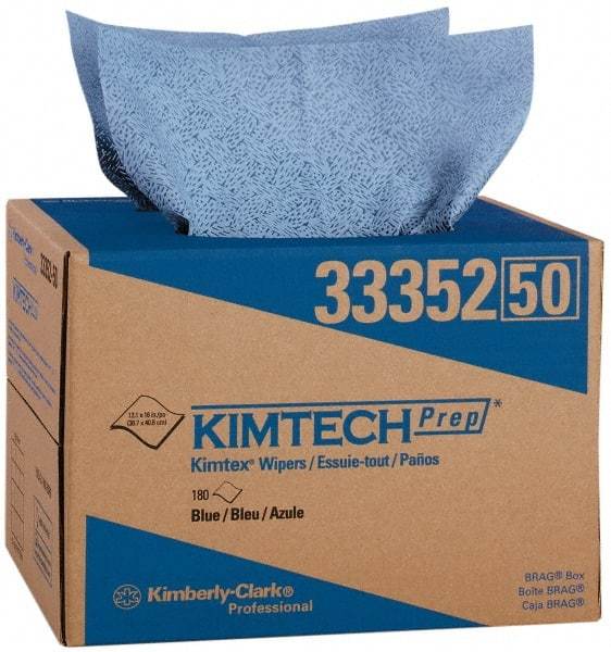 Kimtech - Dry Clean Room/Lab/Critical Task Wipes - Pop-Up, 12-1/2" x 12" Sheet Size, Blue - Benchmark Tooling