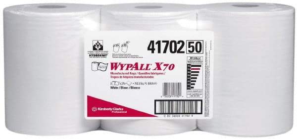 WypAll - X70 Dry Shop Towel/Industrial Wipes - Center Pull, 13-3/8" x 9-3/4" Sheet Size, White - Benchmark Tooling